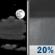 Saturday Night: Partly Cloudy then Slight Chance Rain Showers