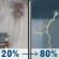 Tuesday: A slight chance of rain showers before 8am, then a chance of rain between 11am and 2pm, then a chance of thunderstorms and a chance of rain between 2pm and 3pm, then rain and a chance of thunderstorms. Mostly cloudy. High near 70, with temperatures falling to around 62 in the afternoon. Southwest wind 9 to 14 mph, with gusts as high as 25 mph. Chance of precipitation is 80%. New rainfall amounts between a quarter and half of an inch possible. Tuesday: Chance Light Rain then Chance T-storms