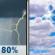 Today: Showers And Thunderstorms then Mostly Cloudy